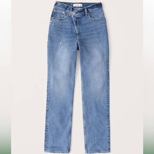 Abercrombie Curve Love 90s Straight Jeans w/ Criss-Cross Waist